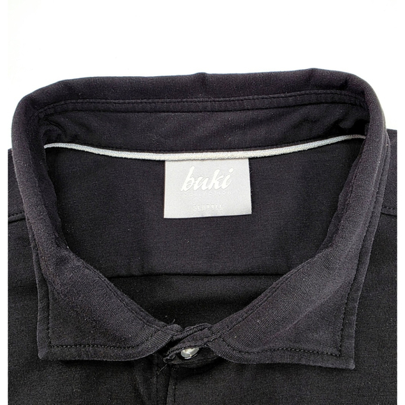 Quiet Luxury Buki Collection Knit Shirt Mens Large Black Supima Stretch - Picture 5 of 13